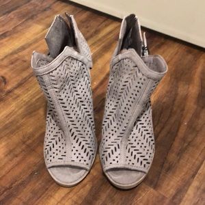 Opened toed bootie heels